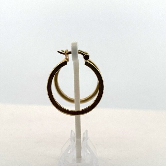 Vintage Estate Gold Over 925 Sterling Silver CZ Hoop Earrings 1.16", 7.8g - Picture 2 of 8